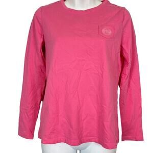 Lauren Ralph Lauren Womens Pink Long Sleeve T Shirt Knit Embroidered Logo Top S